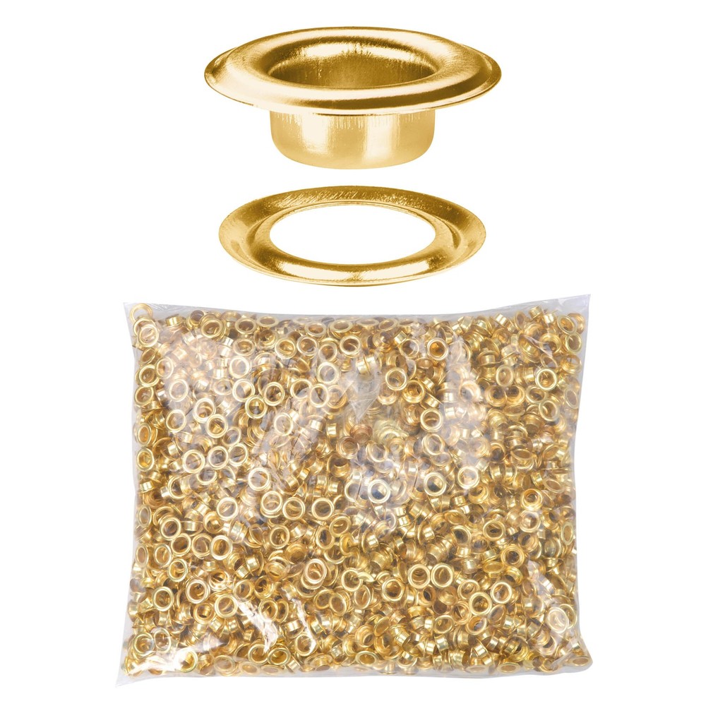Yescom 2000 pcs 1/4″ Grommet Kit 6mm Size #0 Eyelets and Washers Brass YES0379