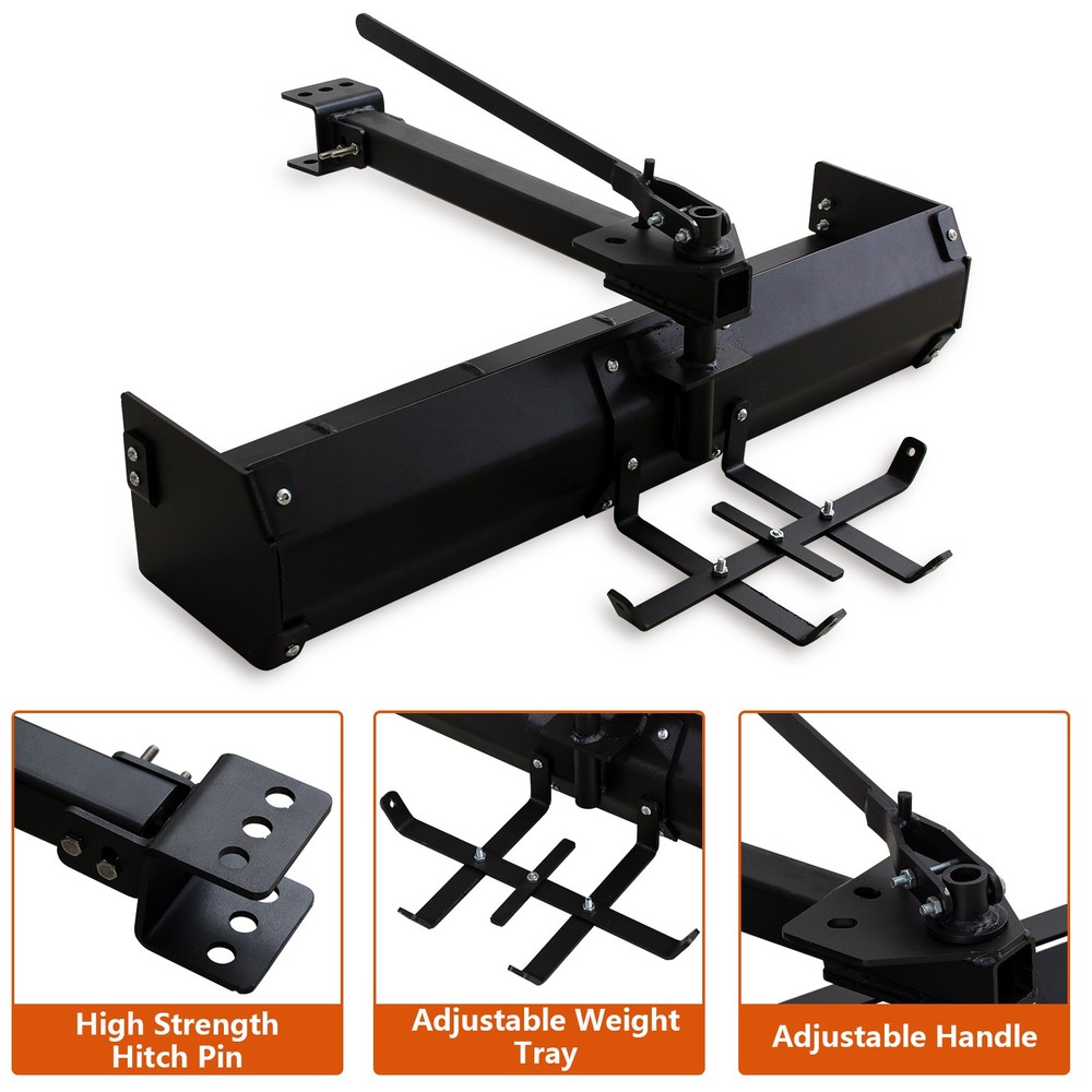 GRAVEE 42″ Tow Behind Box Scraper Lawn Tractor Attachment ATV UTV Compatible