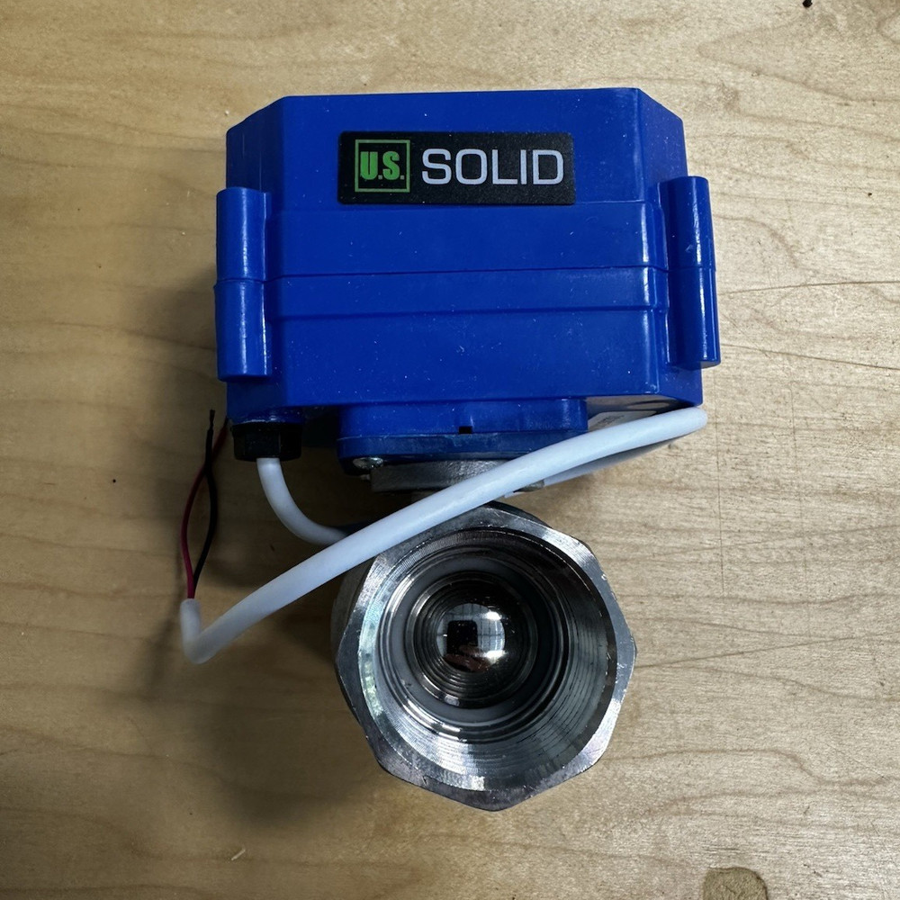 U.S. Solid Motorized Ball Valve 1in NPT Stainless Steel 9-24V DC Water