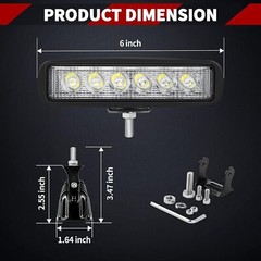2pcs 27W LED Work Lights Flood Beam Universal fit Tractor Suv Atv Rectangle