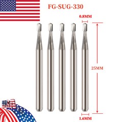 FG # 330 Dental Surgical Carbide Burs 25mm (100pcs=10 Packs)