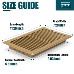 VOISEN Floor Register 6×10, 2 Pack Vent Covers, 6×10 Inches, Brown 2PCS
