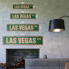 LAS VEGAS BLVD Vintage Street Sign casinos entertainment shows musicals bars