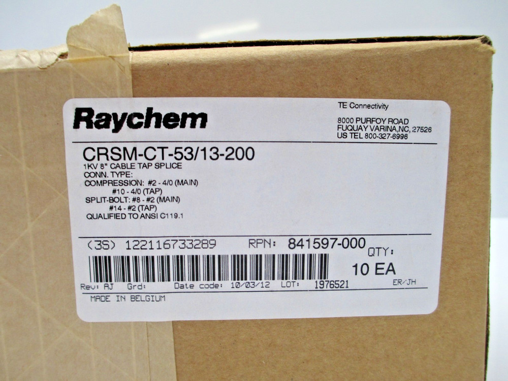 RAYCHEM CRSM-CT-53/13-200 POWER CABLE WRAPS COMMUNICATION POWER ( lot of 10 )
