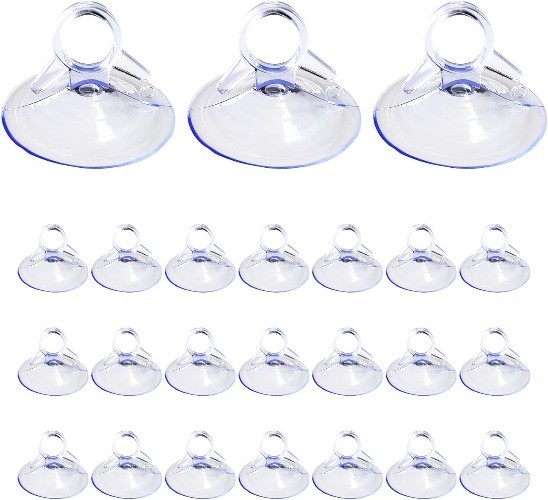 24PCS Car Glas Windshield Sunshade Suction Cups,Pull Ring Dovetail Sucker Hooks