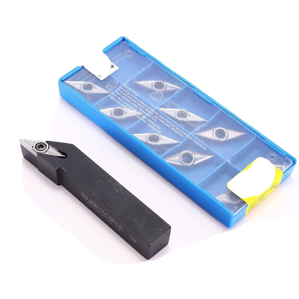 16mm Lathe Turning Tool Holder Indexable Carbide Inserts For Aluminum Copper USA