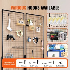 Uimoso 2′ x 5.6′ Grid Wall Panels Tower 2 Packs Wire Gridwall Display Racks