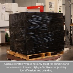 4 Rolls 18″x1000′ Cast Packing Stretch Film Shrink Hand Wrap (100 Ga) Dark Black