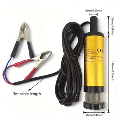 12V Submersible Pump Portable Mini Refueling Pump Diesel Fuel Oil Water Transfer
