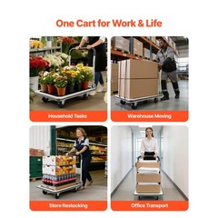 Uimoso Foldable Push Cart Dolly 660 lbs Capacity Folding Hand Truck with Wheels