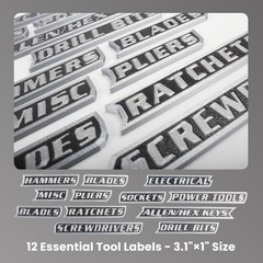Magnetic Tool Box Labels Black for Organization Magnet Toolbox Cart Chest Red