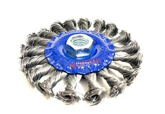 4PC 4″ Twist Knot Wire Cup Wheel Brush 5/8″-11 Arbor Rust Removal Angle Grinders