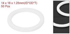 50 Pcs 14x18x1.25mm White O-Ring Sealing Gasket M14 PTFE Flat Washer