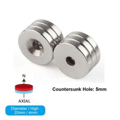Lot Thicker Strong Magnets Countersunk Ring 5mm Hole Large Rare Earth Neodymium