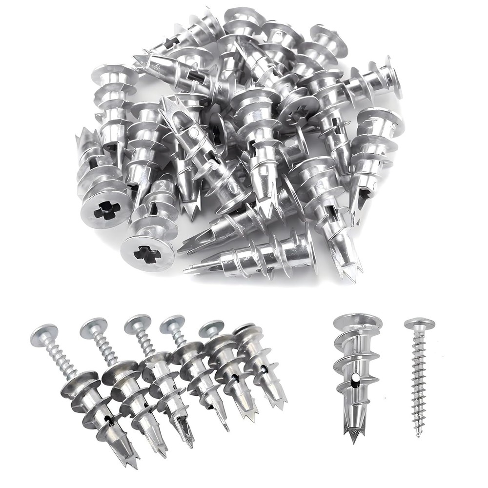 100PCS Zinc Self-Drilling Drywall Anchors, 50 Heavy Duty Hollow Metal Wall…