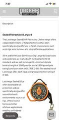 MSA latchways Self Retracting Lifeline (self)