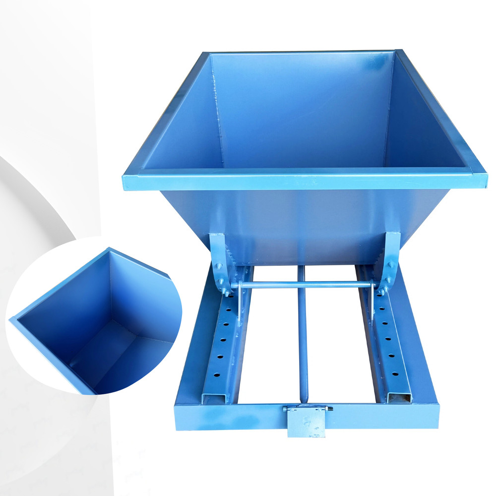Forklift Adapted Self-Dumping Tipping Hopper for Construction Material Transport