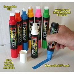 The Big Glass Marker Washable YELLOW Writer – Automotive Car Paint Pen – 3 Count