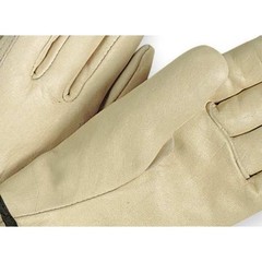 Condor 3Zl51 Leather Drivers Gloves, Cowhide, Full Finger, Shirred Slip-On,