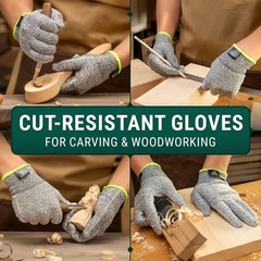 Wood Carving Gloves – Cutting Cut Resistant Gloves Level 5 for Whittling, Woo…