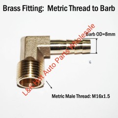 ELBOW Male Thread M16 M16x1.5 Barb 8mm 5/16″ in Hose Fitting Adapter Connector