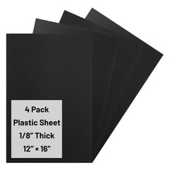 4 PCS Black ABS Plastic Sheet 12x16x1/8 Inch Dual Textured Rigid Moldable