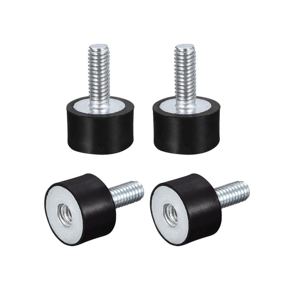 Rubber Mount 4pcs M5 Male/Female Vibration Isolator Shock Absorber, D15mmxH10mm