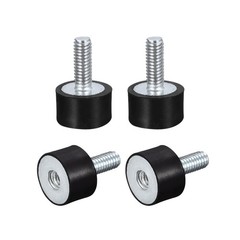 Rubber Mount 4pcs M5 Male/Female Vibration Isolator Shock Absorber, D15mmxH10mm