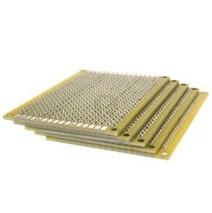 5cm x 7cm Yellow PCB Printed Circuit Board, 5 Pack, 432 Holes, 32 Pads