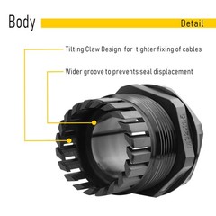Cable Gland PG21 5 Packs IP68 Waterproof Nylon Cable Connectors with Locknut …