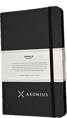Shinola Detroit Axonius Branded Logo Black Ruled Medium Hard Linen Journal NEW