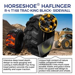4 12×16.5/12-16.5 14PR Skid Steer Tire HAFLINGER TRAC-KING Heavy Duty TL 12165
