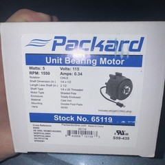 Packard 65119 Unit Bearing Motor Refrigeration 5 Watt CW 115 Volts