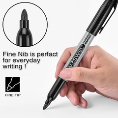 Permanent Markers Bulk, 200 Pack, Black Permanent Marker Pens, Fine Tip