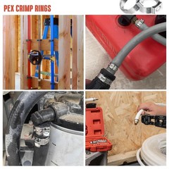 114 PCS 3/4 Inch 304 Stainless Steel PEX Crimp Rings Clamps Tubing Fittings