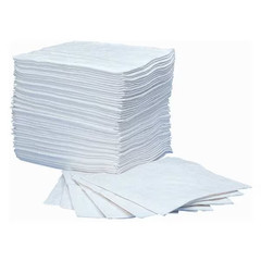 Oil Absorbent Pads 50 Pack Heavy Duty 12 Gal Polypropylene White 15×19 Inch