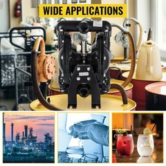 VEVOR Air-Operated Double Diaphragm Pump 24 GPM 1 Inch Inlet And Outlet