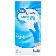 Disposable Nitrile Gloves One Size Box of 100 Count Powder Free Exam Grade