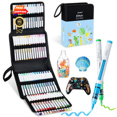 Ohuhu Acrylic Paint Markers Brush Tip: 72 1 Count (Pack of 72), 72 Colors