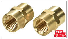 2 Pack 1/4″ X 1/4″ NPT Coupler, Brass Female Pipe Fitting (1/4″ X 1/4″ NPT Femal