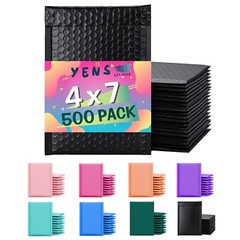 Yens® 500 #000 Poly Bubble Padded Envelopes Mailers 4 X 7 -Black