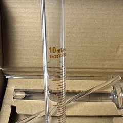 Glass Graduated Cylinder Set w/ Cleaning Brushes 10mL & Small Size Open Box