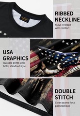 Mainfini Mens Fourth Of July Black 1776 American Flag Full Coverage Sleeveless