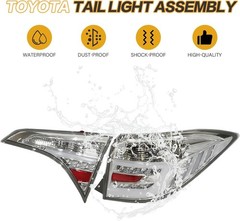 Full LED Clear Tail Light Assembly Compatible with Toyota Corolla 2014-2016 Rear