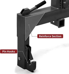 3 Pt Quick Hitch Adapter For Category 1 & 2 W/ Adjustable Bolt Tractor 3000lb