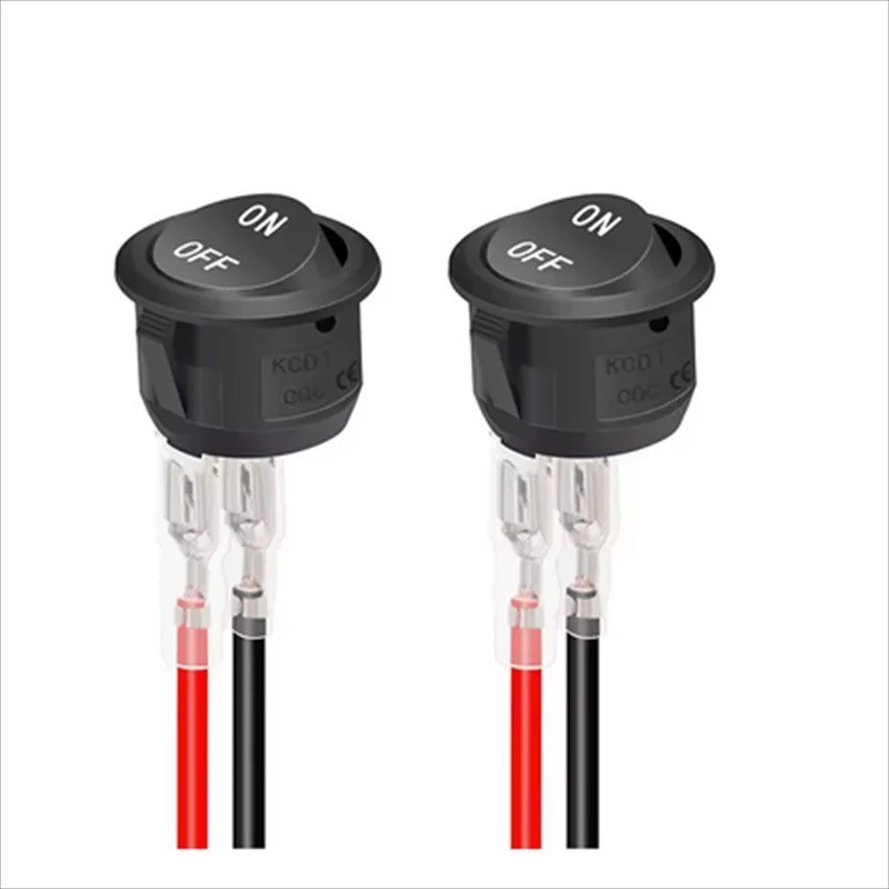 5Pcs 12V round Rocker Switch AC 6A/250V 10A/125V SPST 2 Pin 2 Position On/Off T