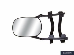 Clip-On Towing Mirror Adjustable Universal Fit 15.75 Inch Black Silver