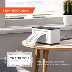 4X6 Inch Direct Thermal Labels, 1000 Labels/2 Stacks(500 Pcs per Stack), Fanfold
