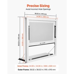 Uimoso 36×36 in Aluminum Alloy Concession Window with Foldable Shelf