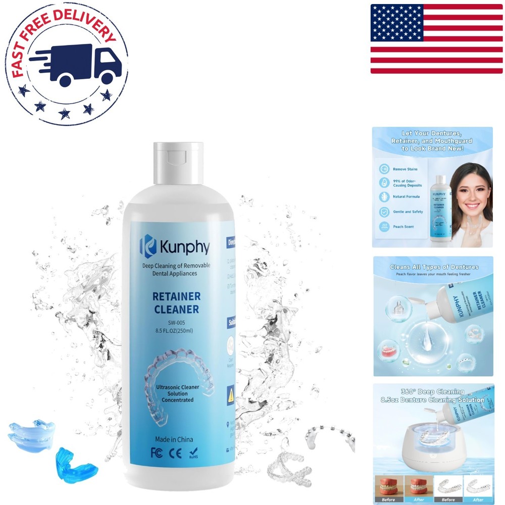 Ultrasonic Retainer Cleaner – 250ml Alcohol-Free Solution for Dental Hygiene